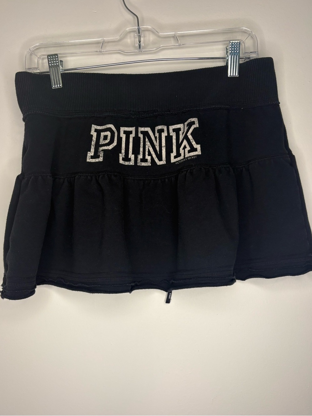 PINK Victoria's Secret Y2K Vintage Black 86 University Micro Mini Skirt Small - Picture 2 of 6